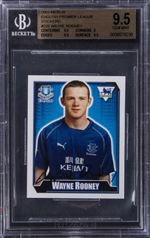 2003 Merlin English Premier League Stickers #226 Wayne Rooney - BGS GEM MINT 9.5